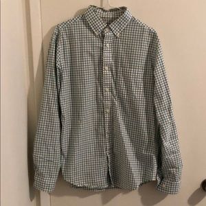 Checkered Long Sleeve Button Down Collar Shirt